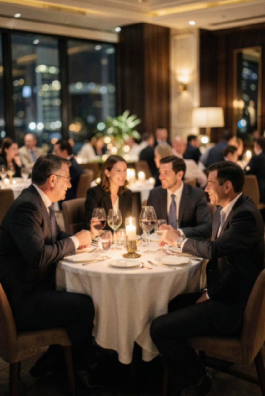 Líderes de marketing e experiência do cliente à mesa no jantar da Netcore em São Paulo